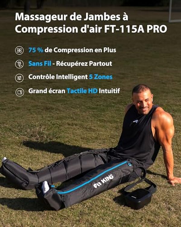Explorez l'efficacité des bottes de pressothérapie sans fil FIT KING dans notre test complet : confort, mobilité et bienfaits au rendez-vous pour optimiser votre bien-être à domicile