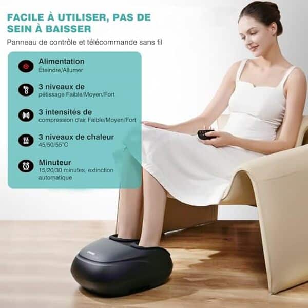 Découvrez notre test complet du masseur pieds Shiatsu avec chaleur et compression pour un bien-être optimal et un soulagement rapide.