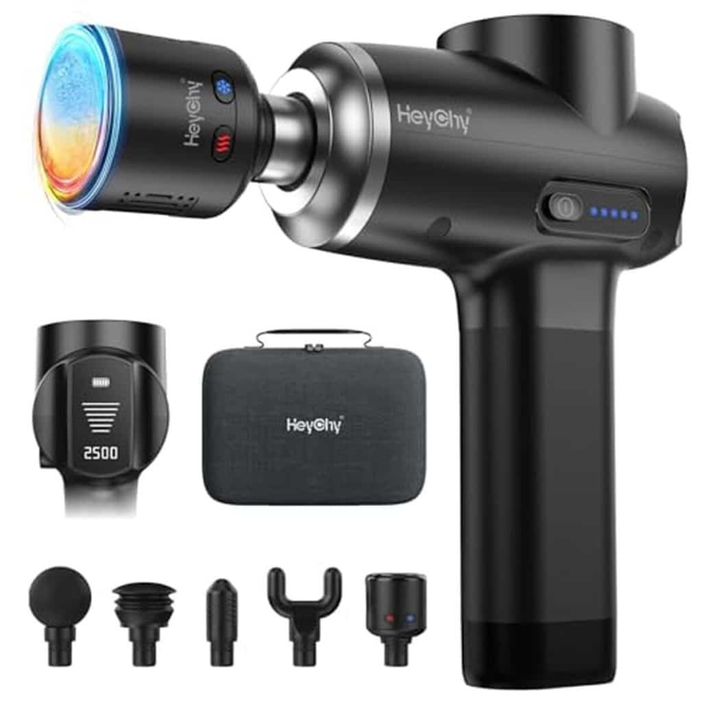 Test du pistolet de massage Heychy avec chaleur et froid