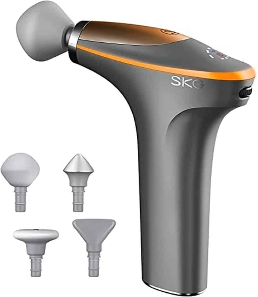 Test du SKG F7-GRAY : pistolet de massage chauffant 4 têtes 5 intensités