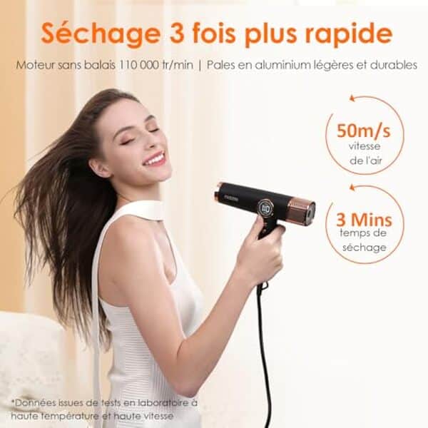 Découvrez le sèche-cheveux Faszin avec moteur haute vitesse : séchage ultra-rapide, design léger et performances professionnelles pour des cheveux impeccables.
