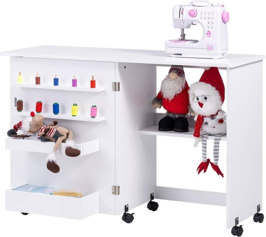 Test : table à coudre pliante Vividwood multifonction blanche