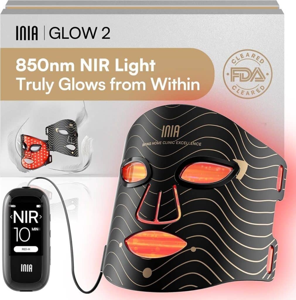 Test du masque LED INIA : thérapie par lumière rouge 4 modes