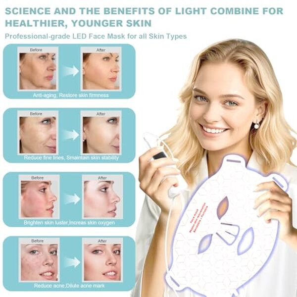 Découvrez notre test complet du masque LED anti-âge pour visage et cou. Luminothérapie maison efficace, résultats et avis d'experts.