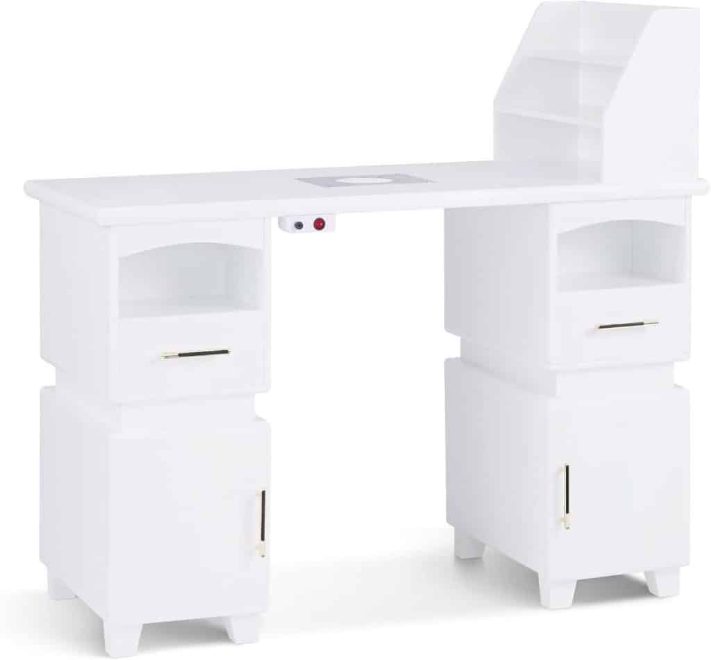 Test : table de manucure Barberpub blanche avec aspiration et rangements