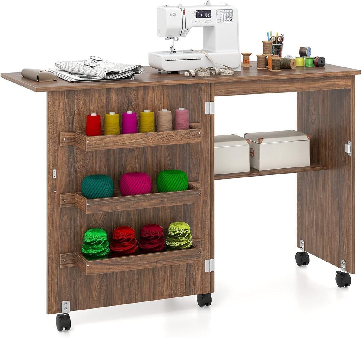 Test : armoire à couture pliante Costway avec étagères et roulettes