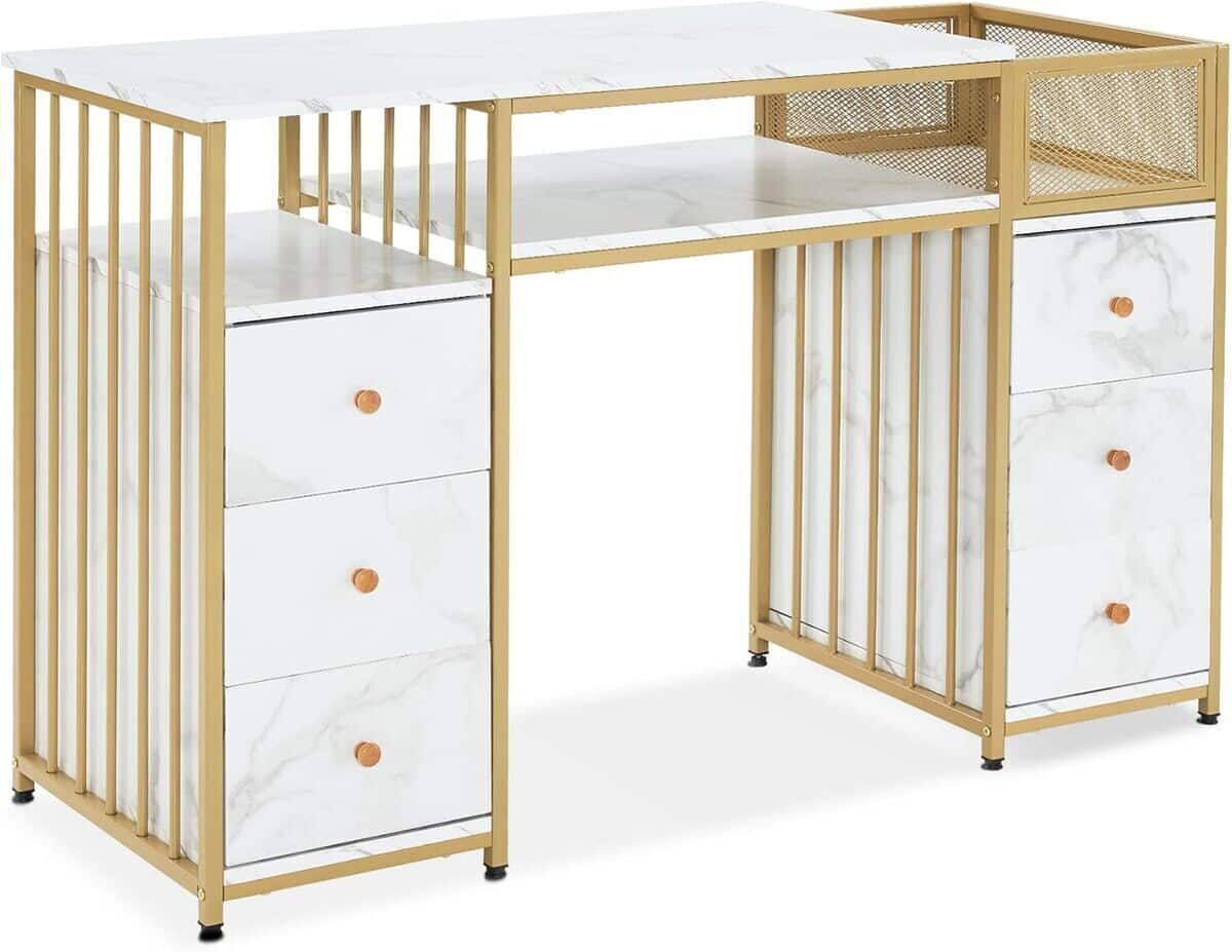 Test du bureau MCombo 2425 avec 6 tiroirs et étagères