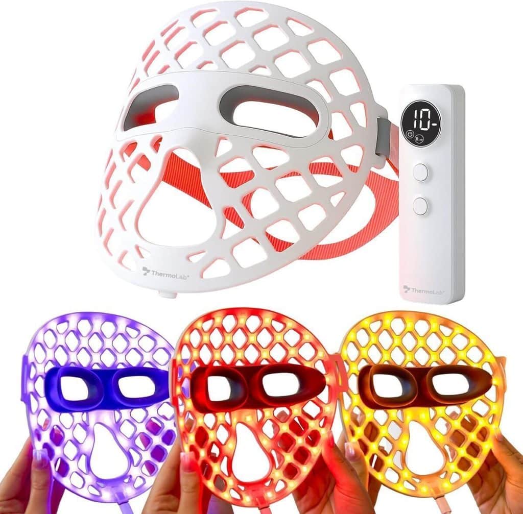Test du masque facial led thermolab aura pro : soin de la peau anti-âge et anti-acné